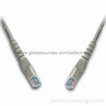 Slim Cat6 Patch Cable with UTP Connector and Molded Boot, Various Colors and Lengths are Available